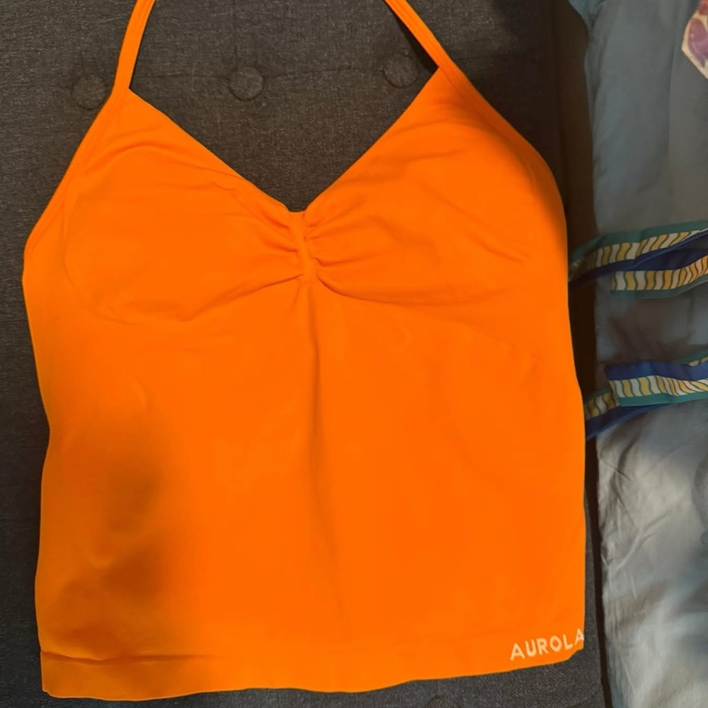 Aurora Orange halter Tank Top